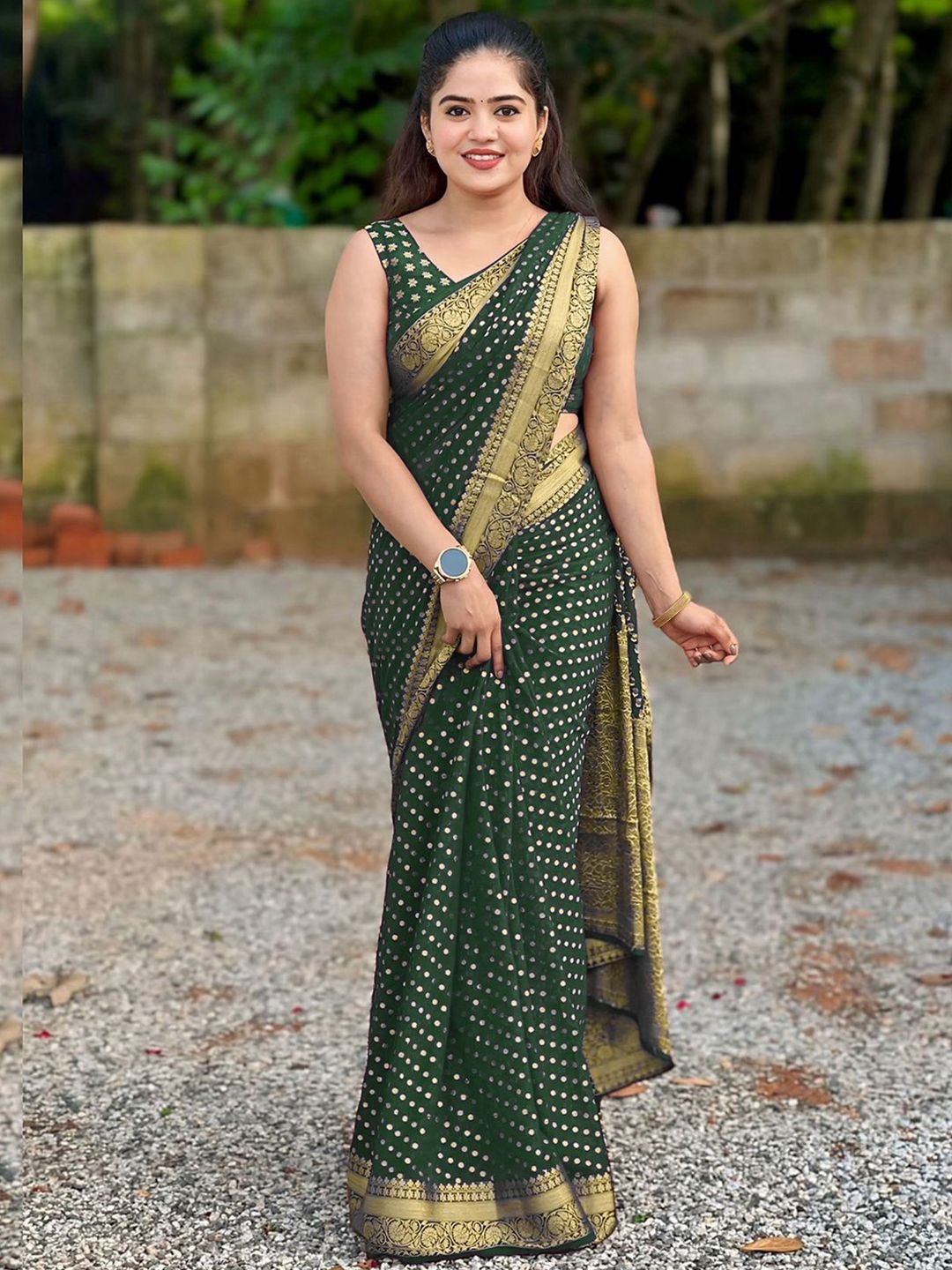 KALINI Woven Design Zari Silk Saree