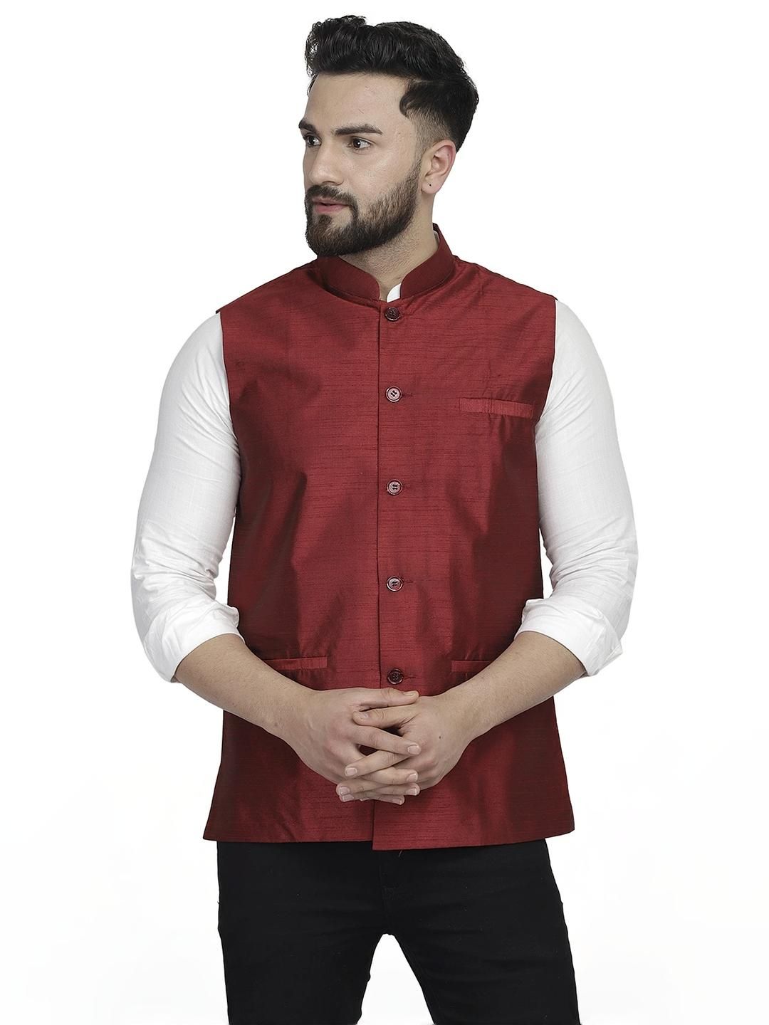 B BEN Sleeveless Self Design Men Jacket ()