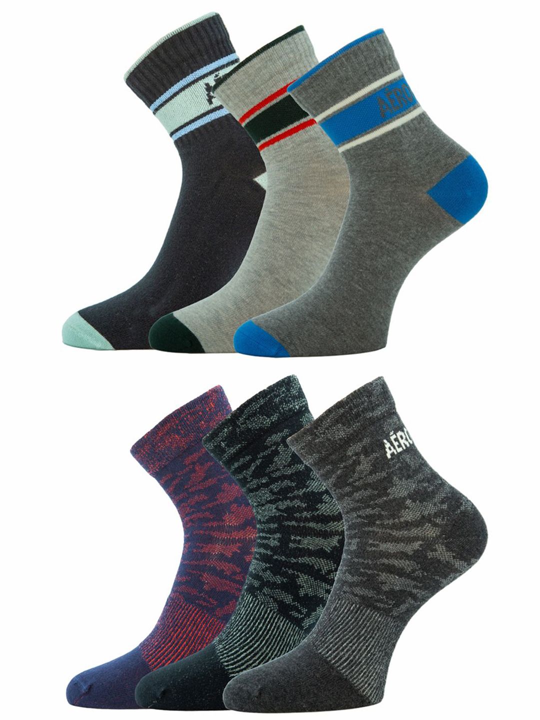 Aeropostale Men Pack Of 6 Anti-Microbial Ankle Length Socks