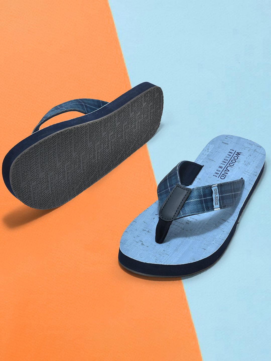 Woodland Men Printed Thong Flip-Flops