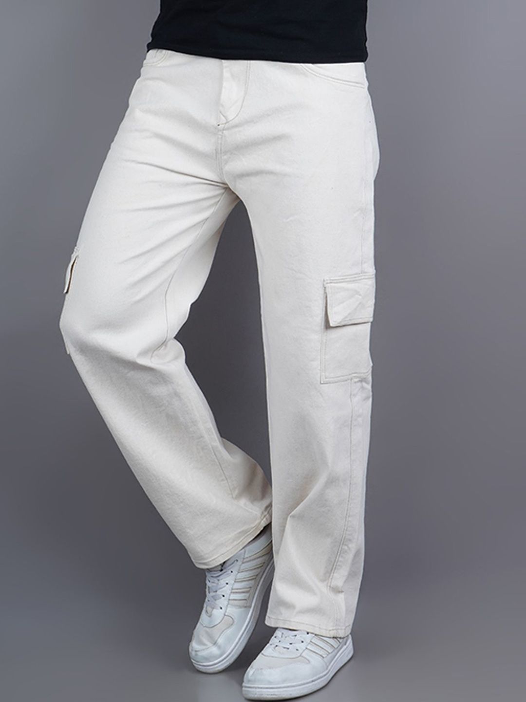 Moda Rapido Men Classic Mid-Rise Baggy Stretchable Cargo Styles Jeans