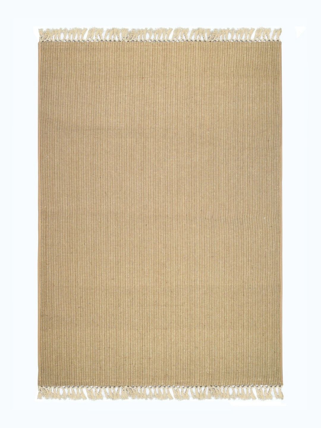 Saral Home Saral Home Beige Geometric Textured Anti-Skid Cotton Carpet