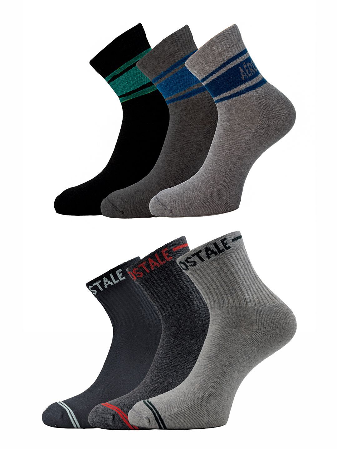 Aeropostale Men Pack Of 6 Patterned Ankle-Length Socks