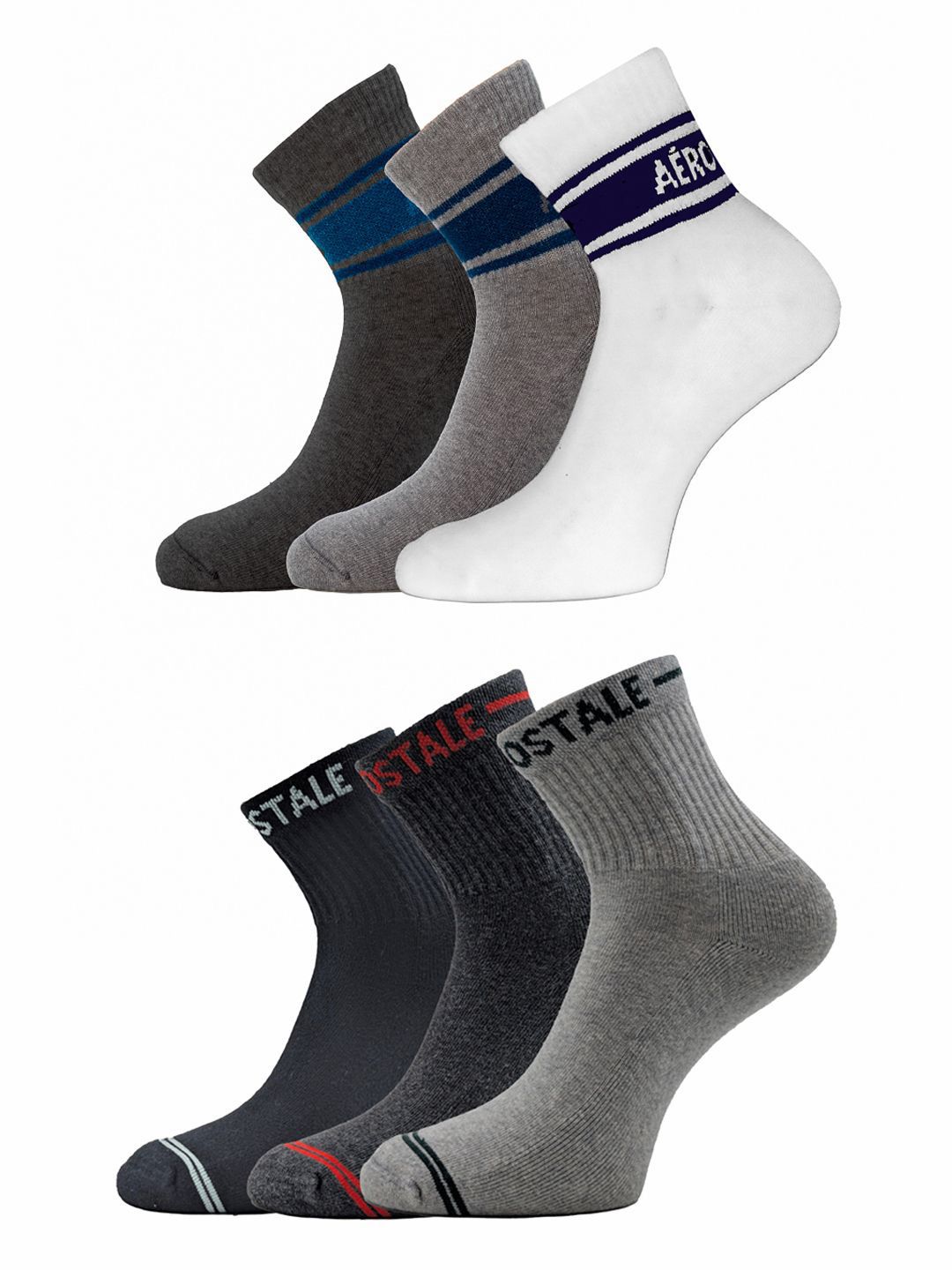 Aeropostale Men Pack Of 6 Patterned Ankle-Length Socks