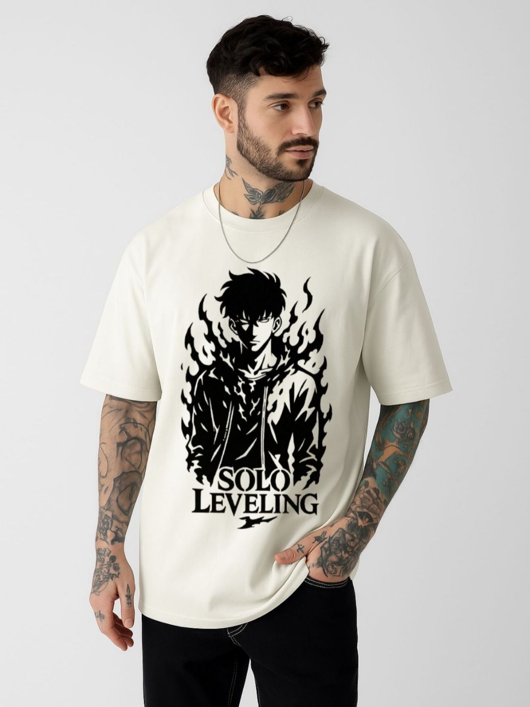 Be Crazy Men Oversized Round Neck T-shirt