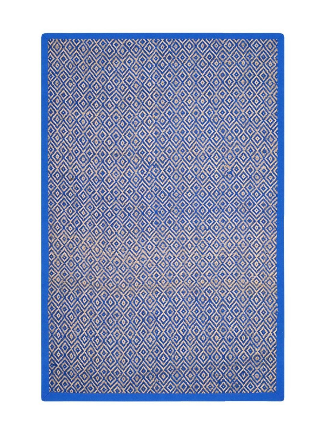Saral Home Saral Home Blue Geometric Textured Anti-Skid Carpet