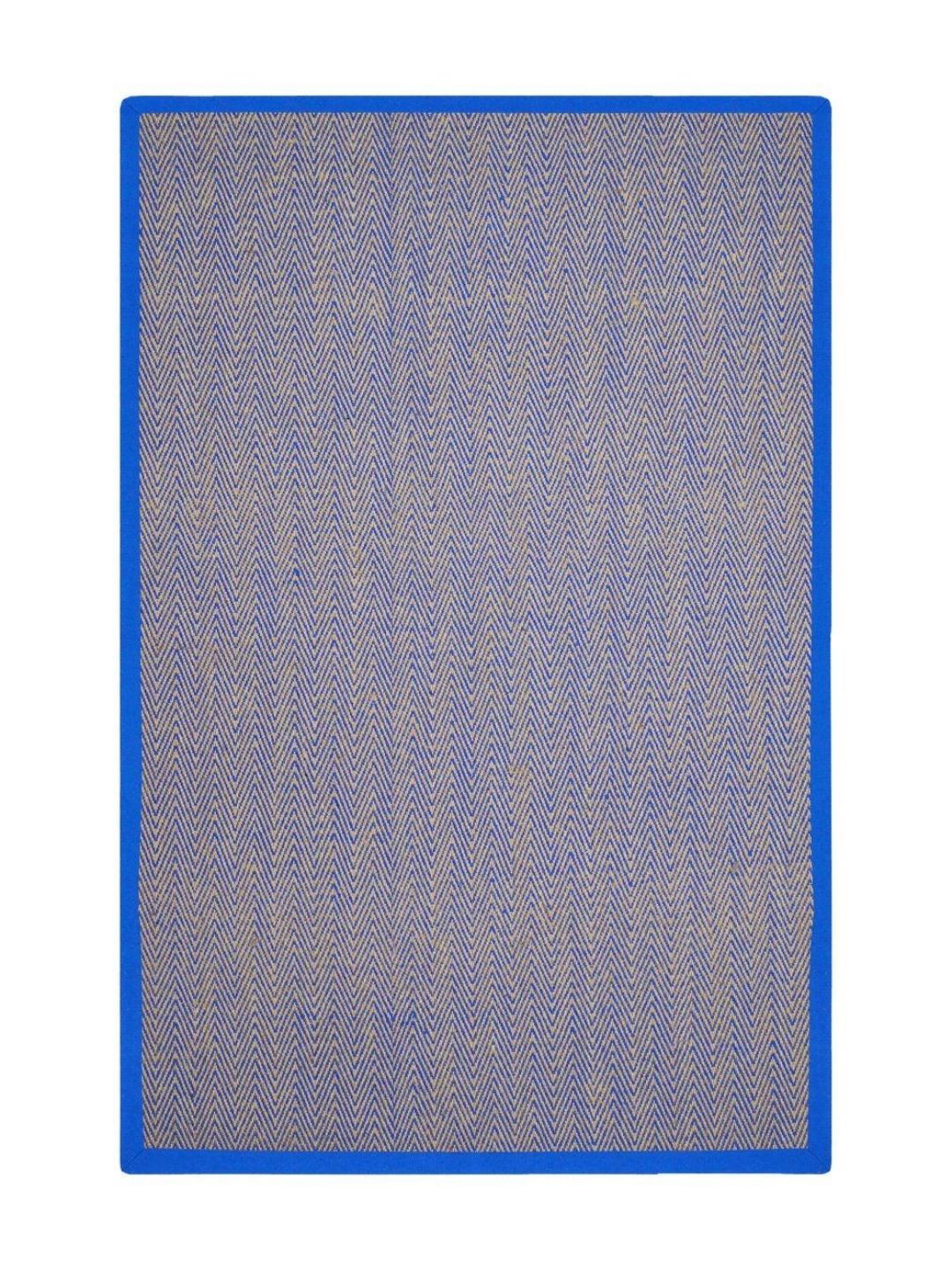 Saral Home Saral Home Blue Chevron Textured Anti-Skid Jute Cotton Carpet