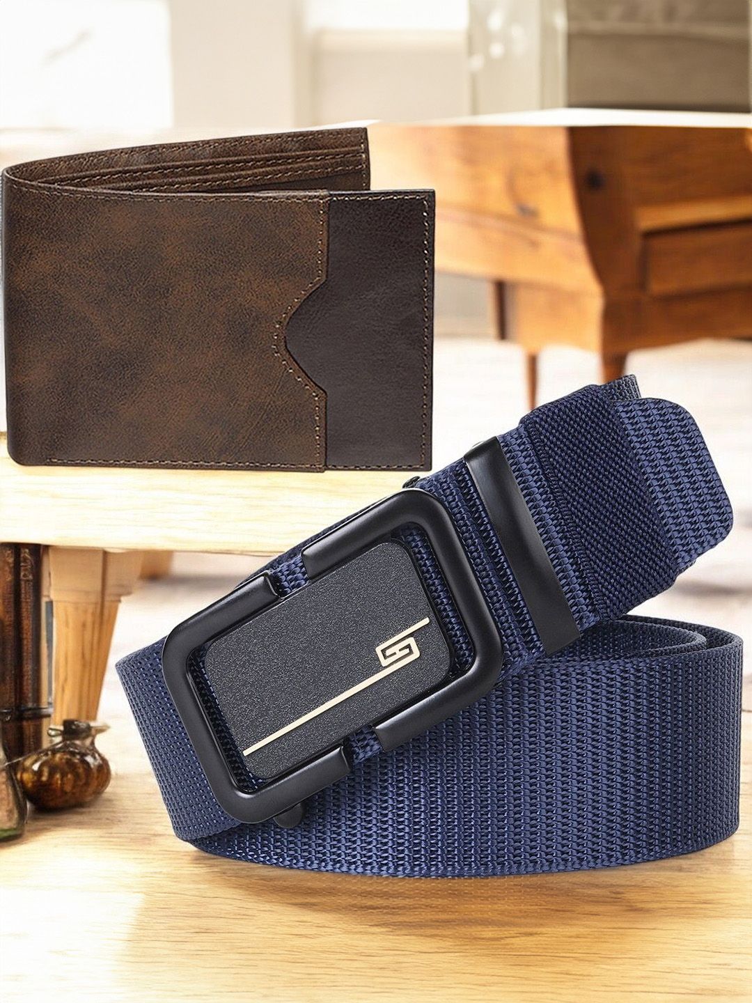 Metronaut Men Wallet and Belt Accessory Gift Set