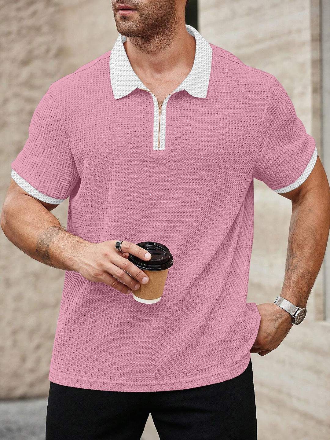 KAJARU Men Polo Collar T-shirt