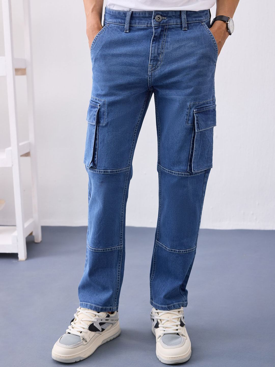 UNSTD Men Straight Fit Cargo Jeans