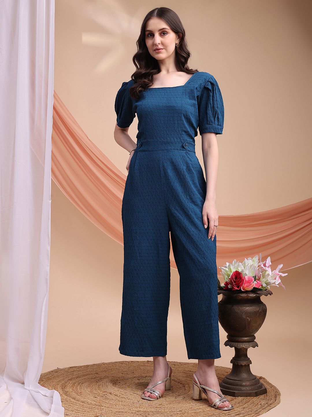 Kinjo Women Square Neck Basic Jumpsuit