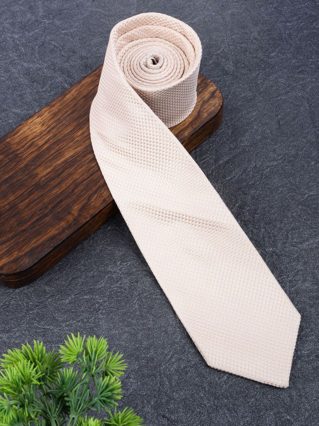 Alvaro Castagnino Men Solid Woven Design Broad Tie