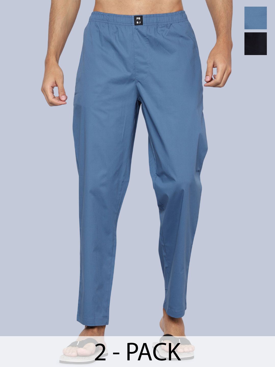 PB & J Pack Of 2 Cotton Straight Lounge Pants