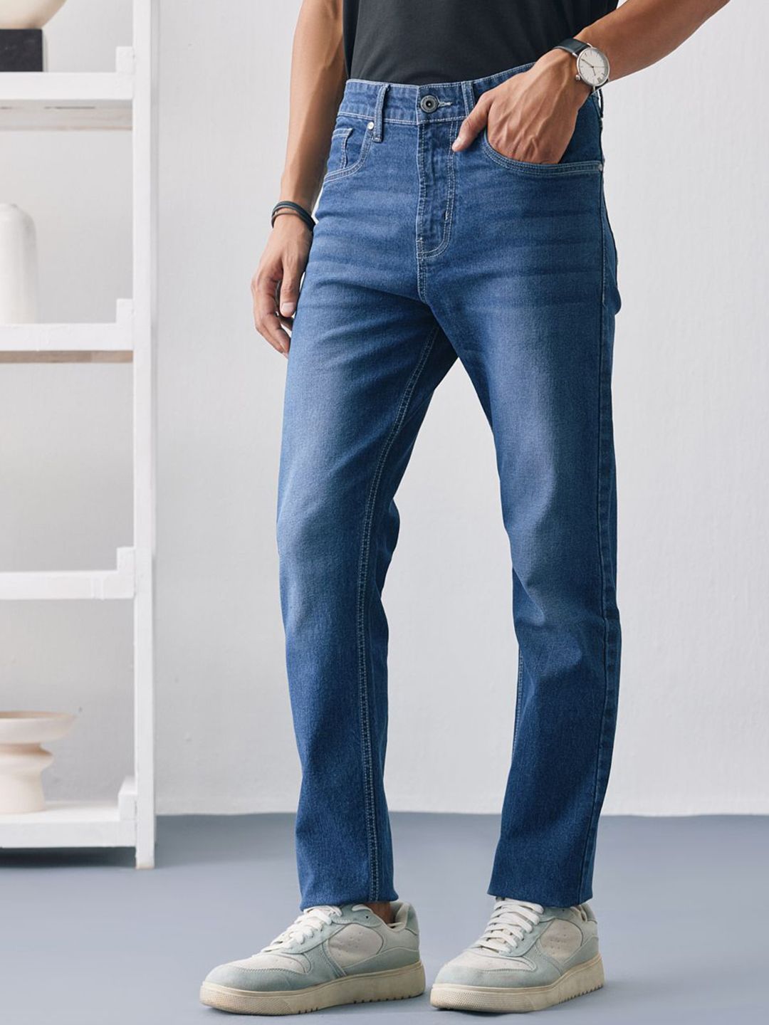 UNSTD Men Regular Fit Stretchable Denim Jeans
