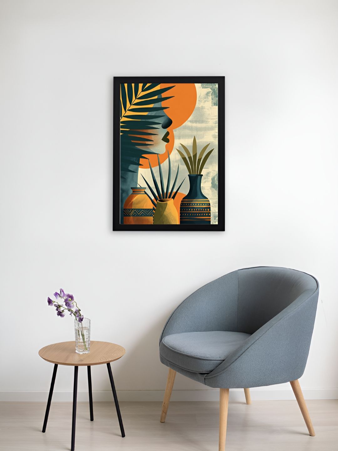 Giftii Black & Orange 1 Piece Wood Other Wall Paintings