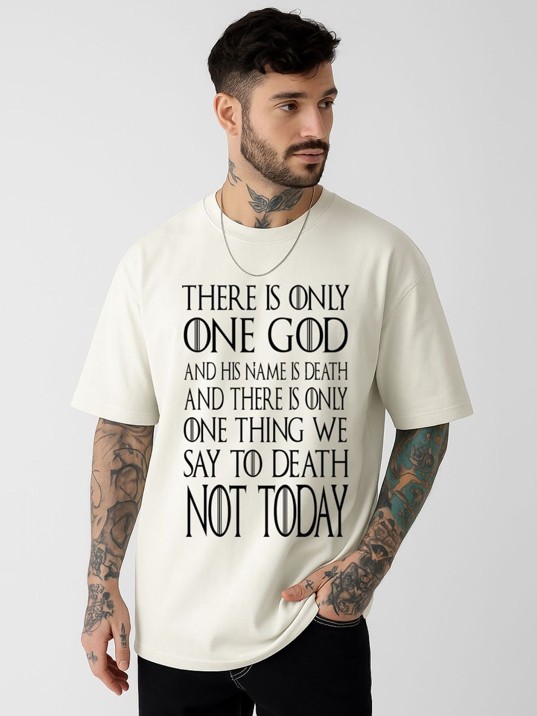 Be Crazy Men Game Of Thrones Typography Printed Round Neck Cotton Oversized T-shirt