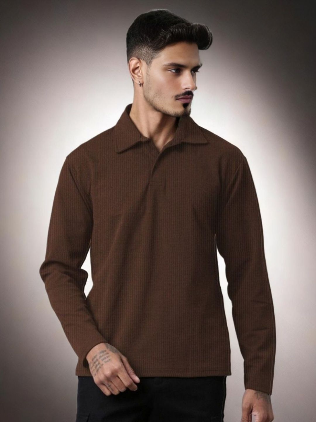 Moda Rapido Self Design Polo Collar T-shirt