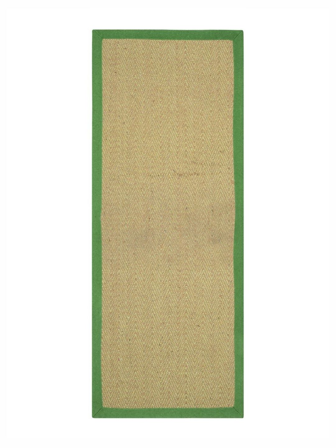 Saral Home Green & Beige Self-Designed Anti-Slip Floor Cotton Chevron Runner