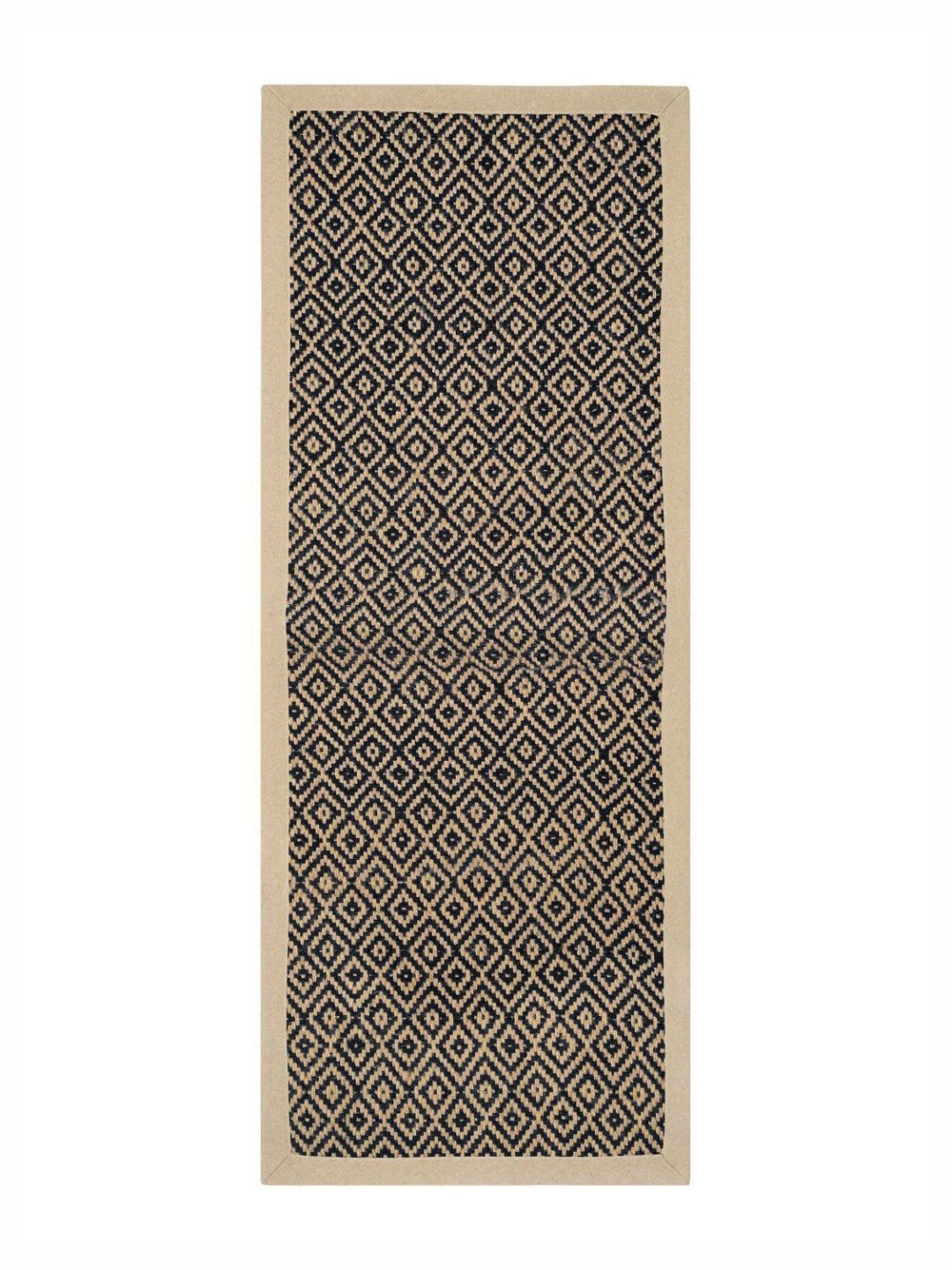 Saral Home Black & Beige Printed Anti-Skid Floor Cotton Runner