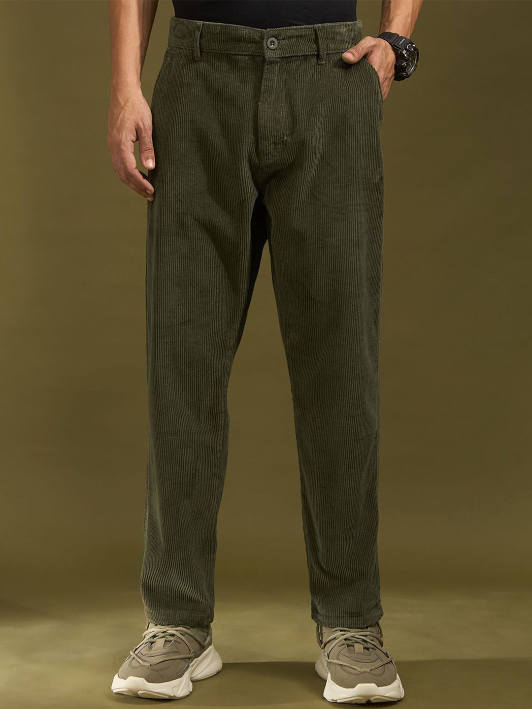 新品　Russeluno CORDUROY CONVERTIBLE PANTS Buy Espanshe Holden Men Dark Green Corduroy Trouser - Trousers for