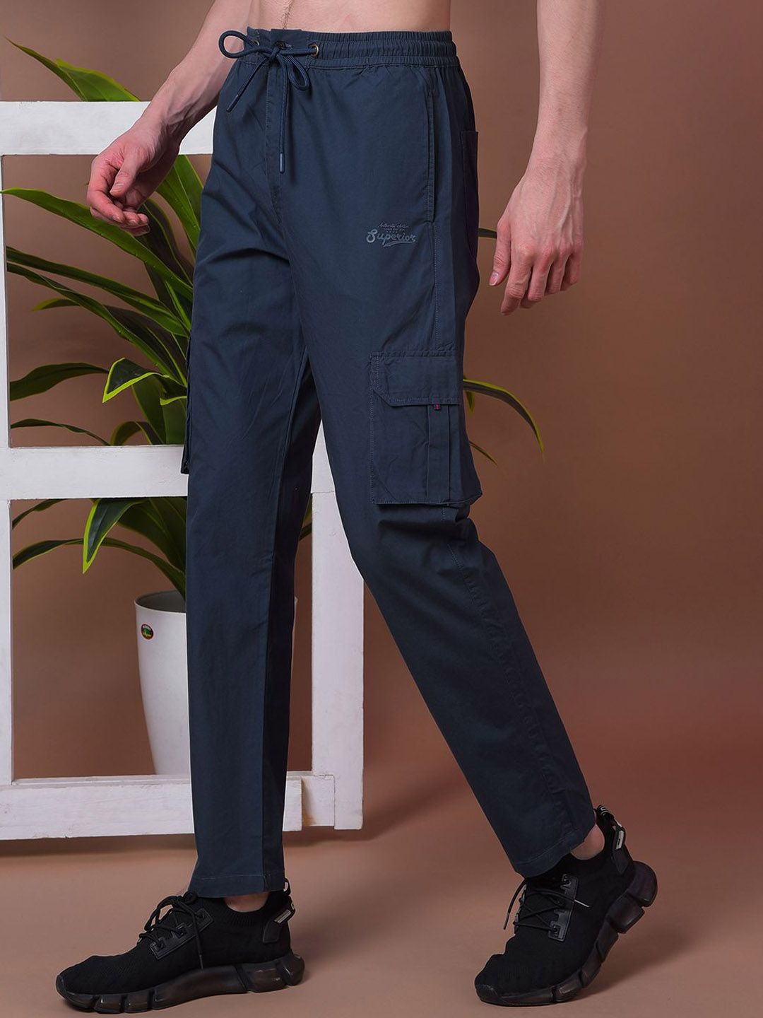 Buy COBB Men Mid-Rise Six-Pocket Cotton Cargo Trousers - Trousers