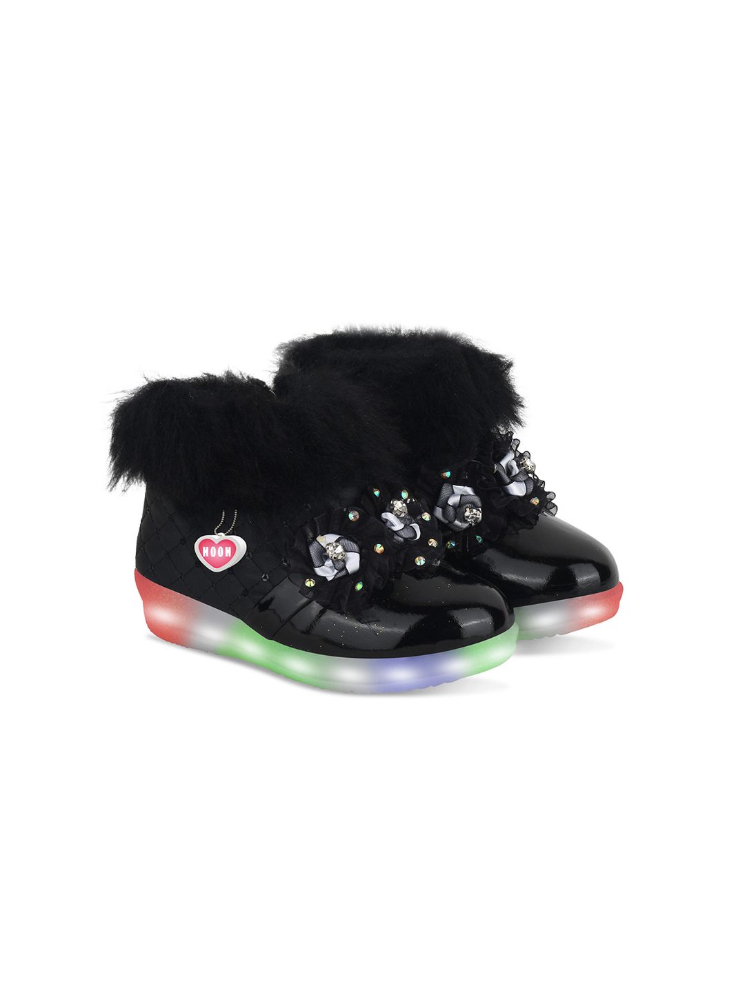 HOOH Now Comfort in Fashion  Girls Colourblocked  Embellished Lightweight Sneakers