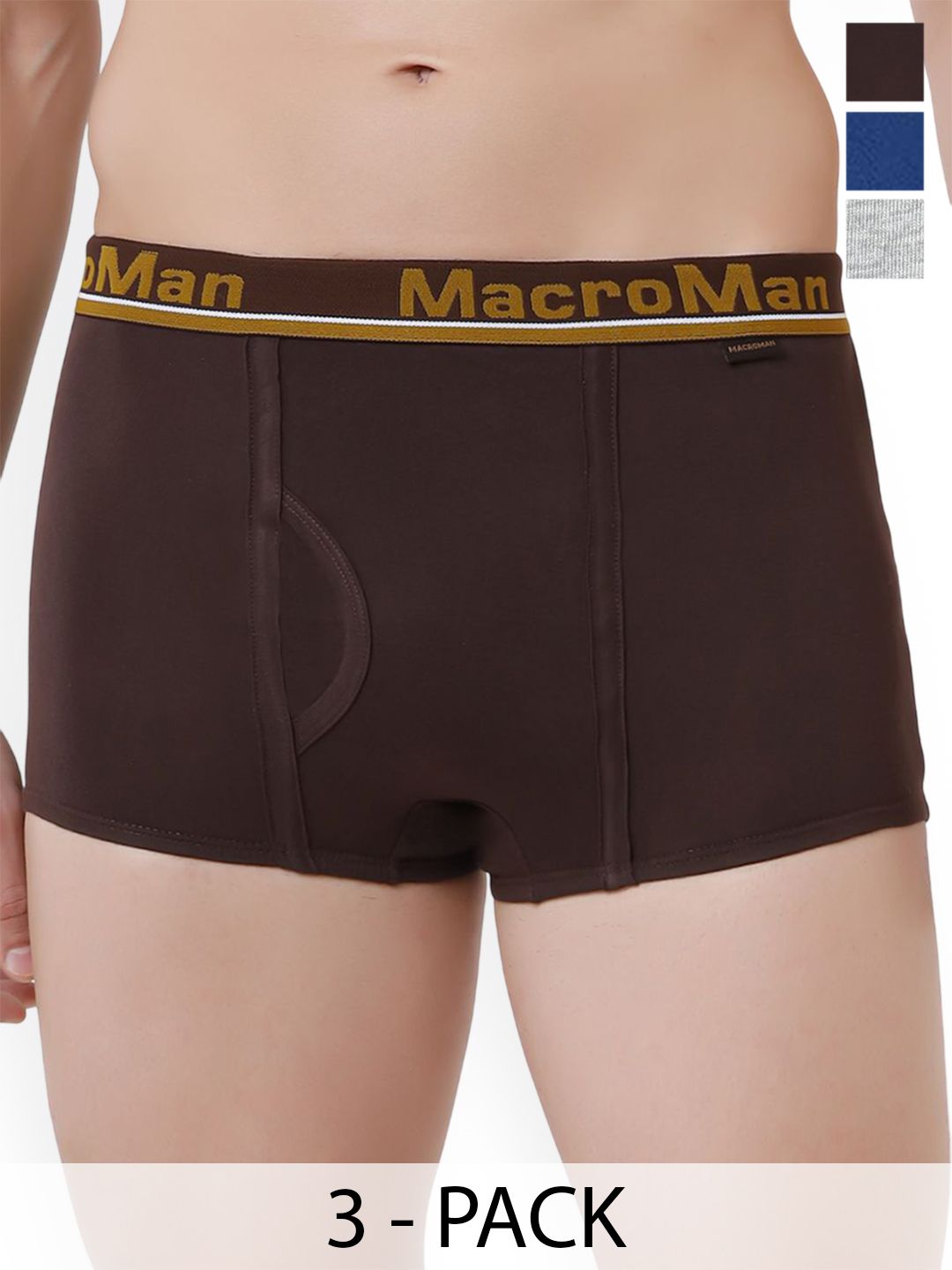 Macroman Macroman Pack Of 3 Assorted Short Trunk