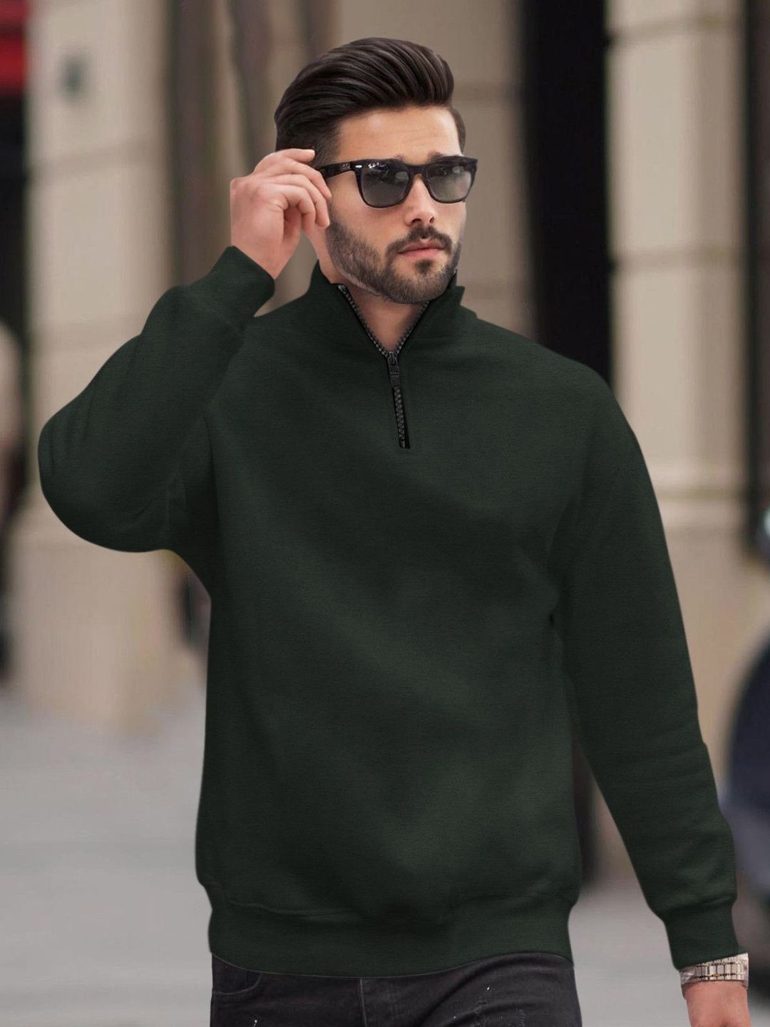 Buy TRIPR Men Solid Full Sleeve Sweatshirt - Sweatshirts for Men