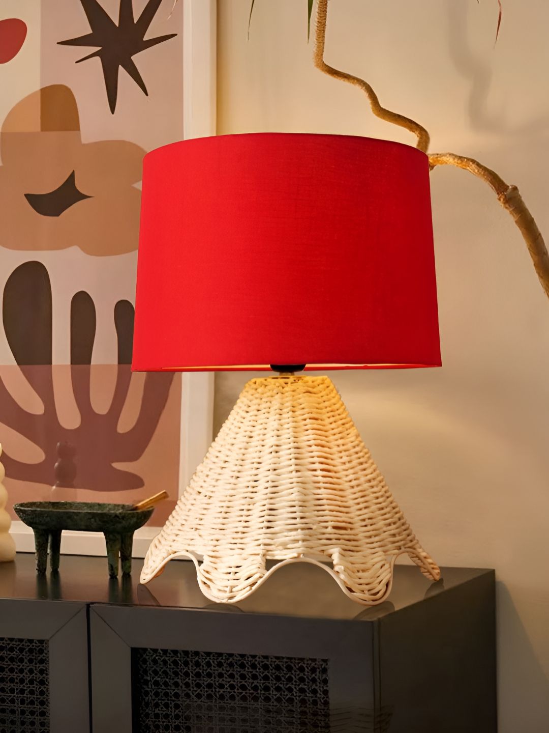 Decazone Warm Yellow Cotton Cylinder Solid High Quality Electrical Table Lamps
