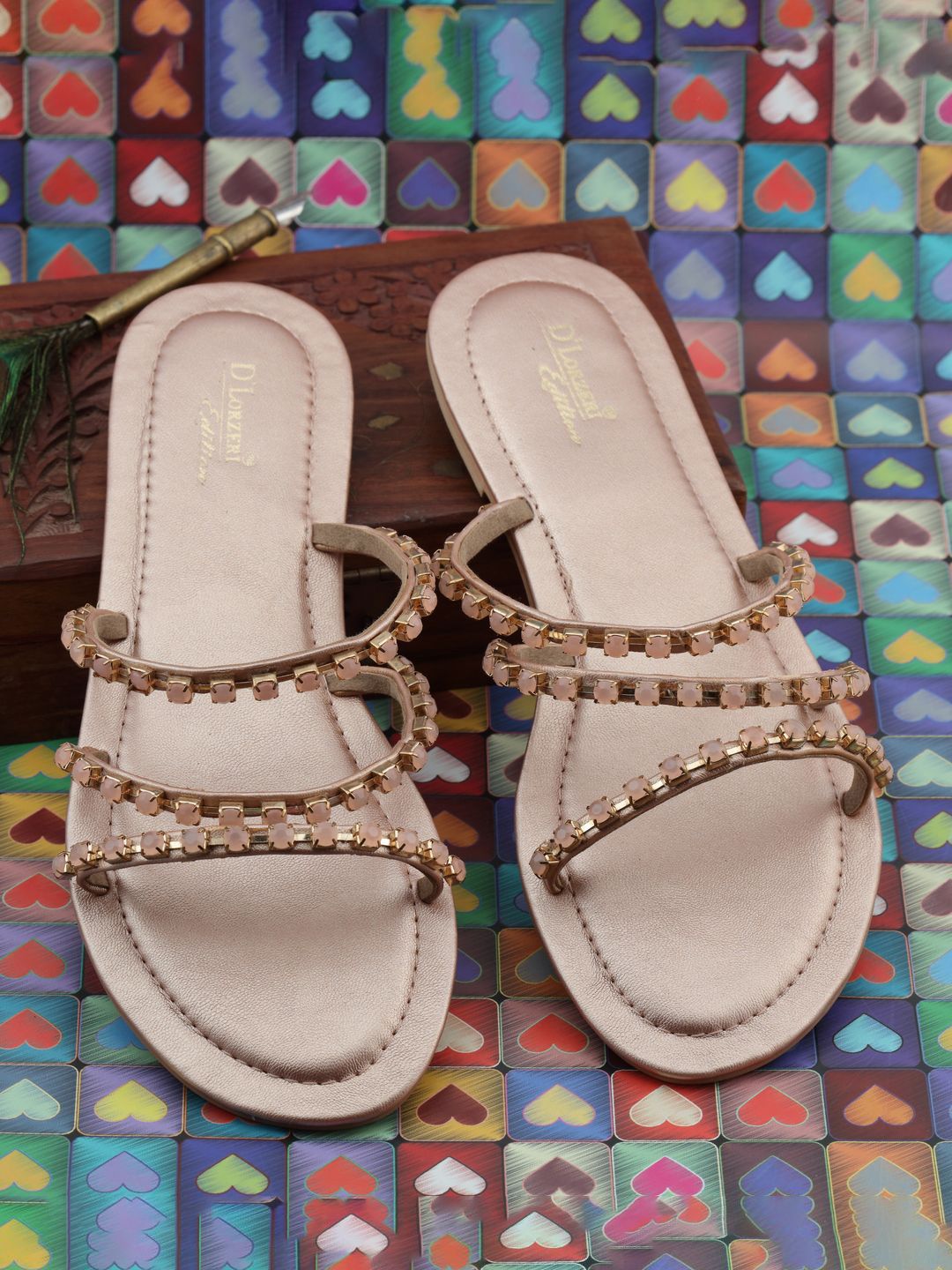 D LORZERI Women Open Toe Flats