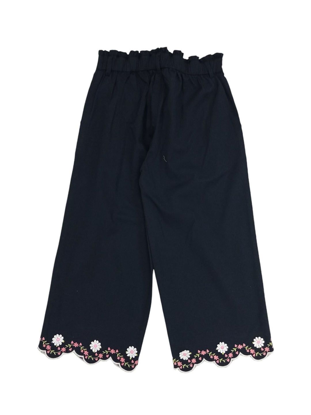 Gini and Jony Girls Floral Embroidered Comfort Flared Pleated Culottes Trouser