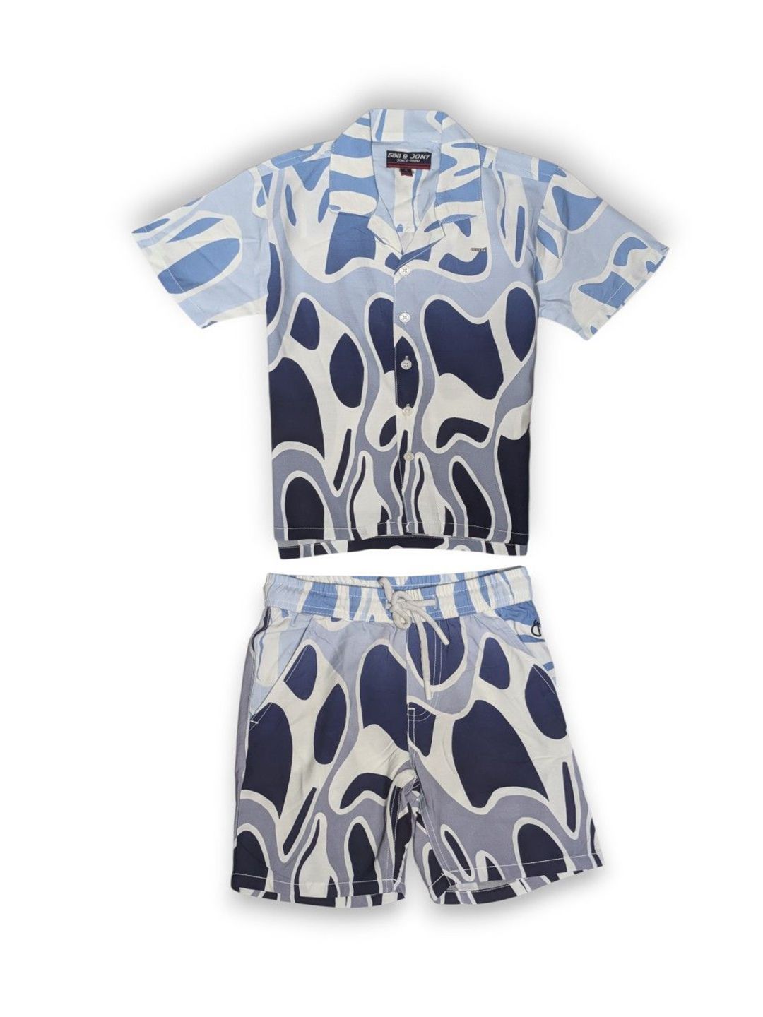 Gini and Jony Boys Printed Short Sleeves Shirt With Shorts