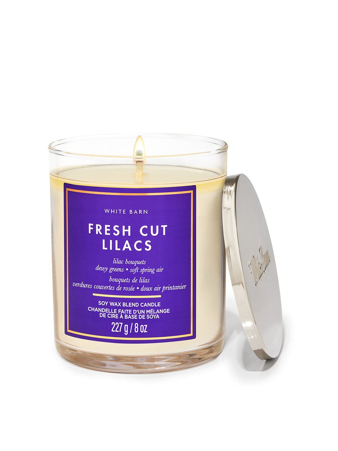 Bath & Body Works Fresh Cut 1 Wick Fresh Cut Lilacs Solid Geometric Regular Jar Candles