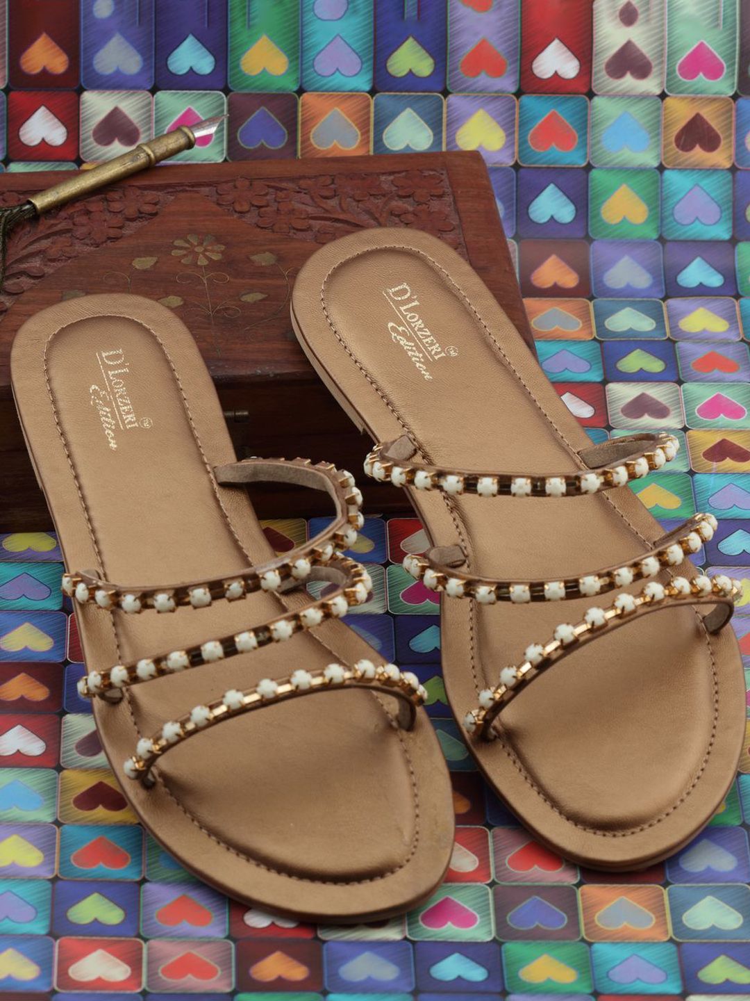 D LORZERI Women Open Toe Flats