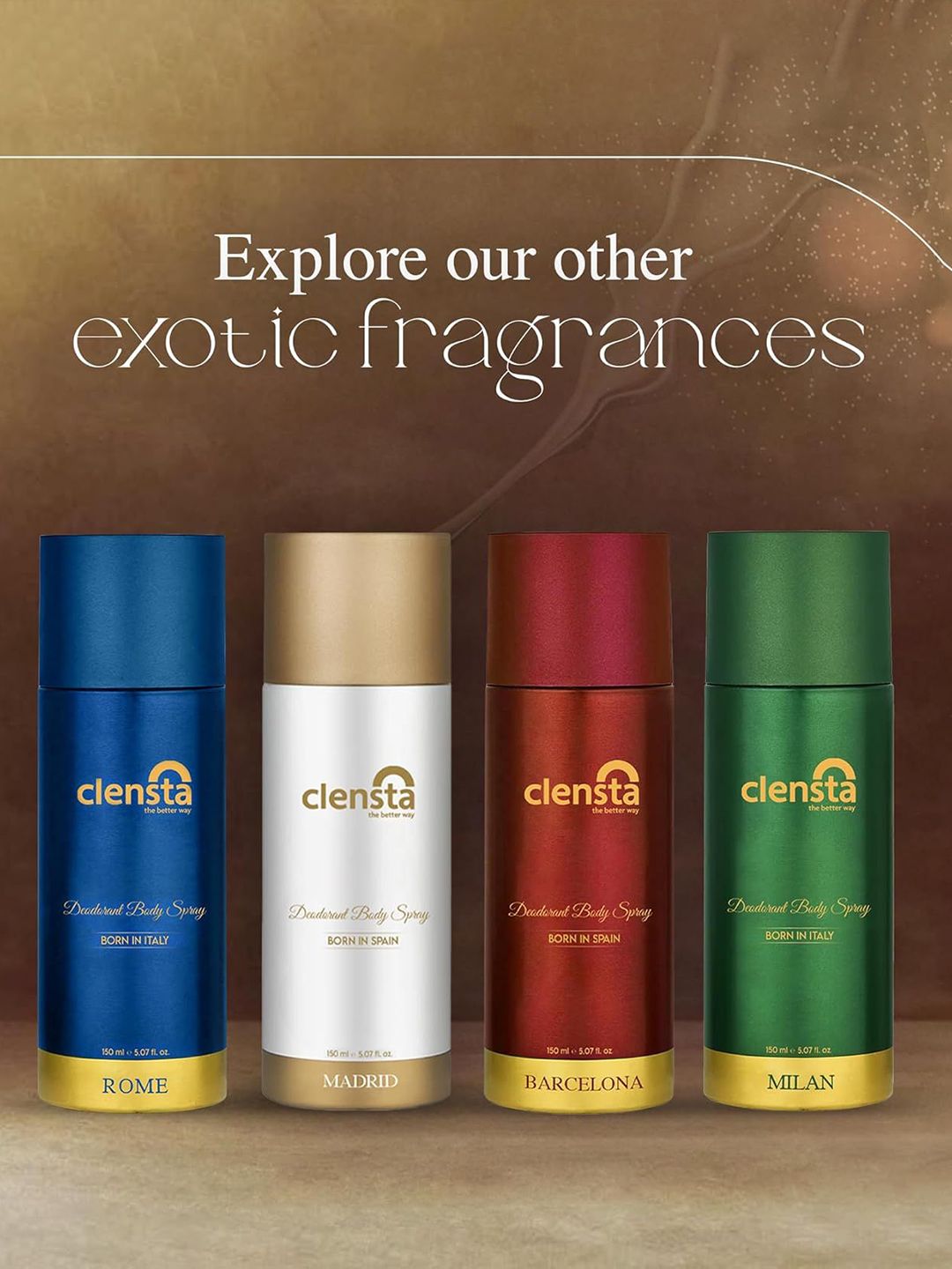 Buy Clensta Men Madrid Long Lasting Deodorant Body Spray - 150ml