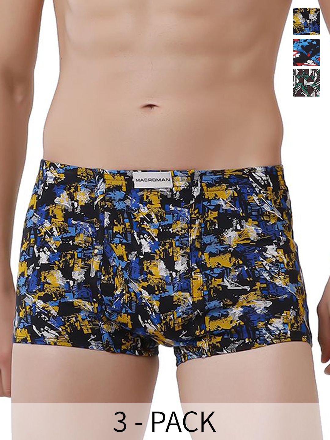 Macroman Macroman Pack Of 2 Printed Pure Cotton Assorted Trunk