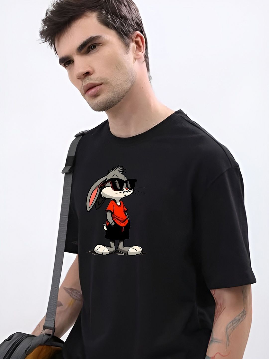 KAIDO Graphic Printed Drop-Shoulder Sleeves Oversized Cotton T-shirt