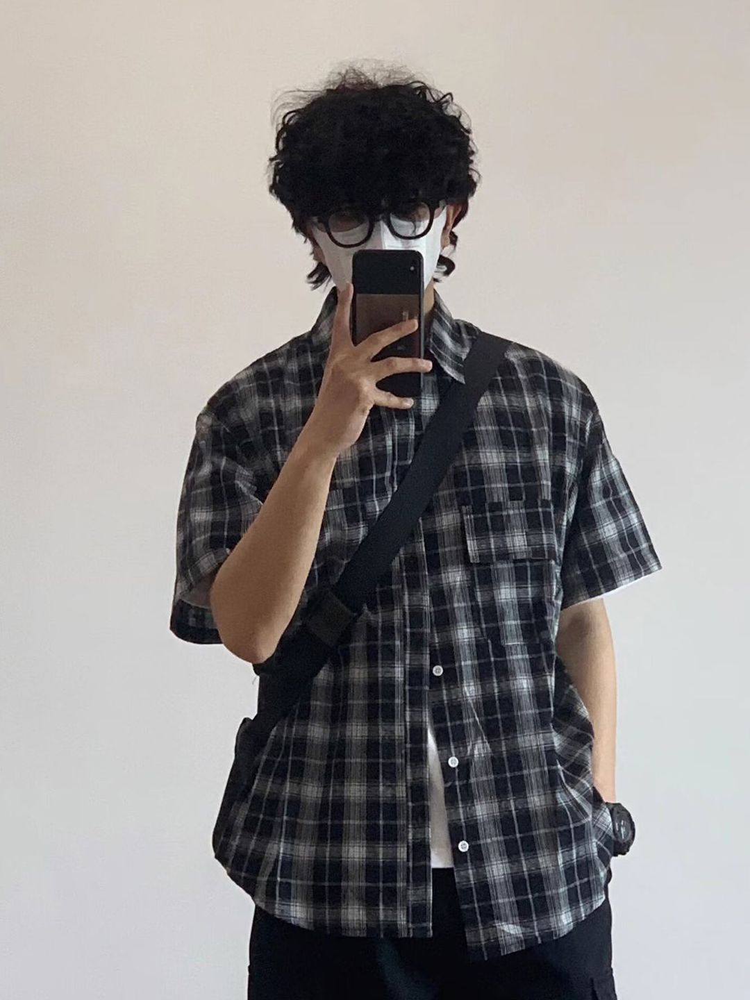 StyleCast x Revolte Men Tartan Checked Spread Collar Casual Shirt