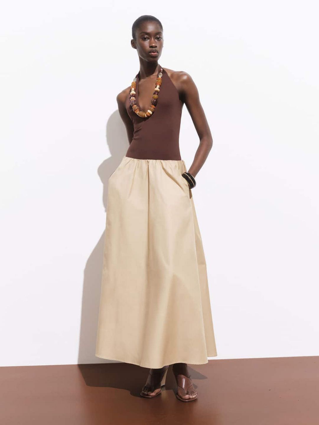 Halter Neck Backless Low-Cut Bodysuit