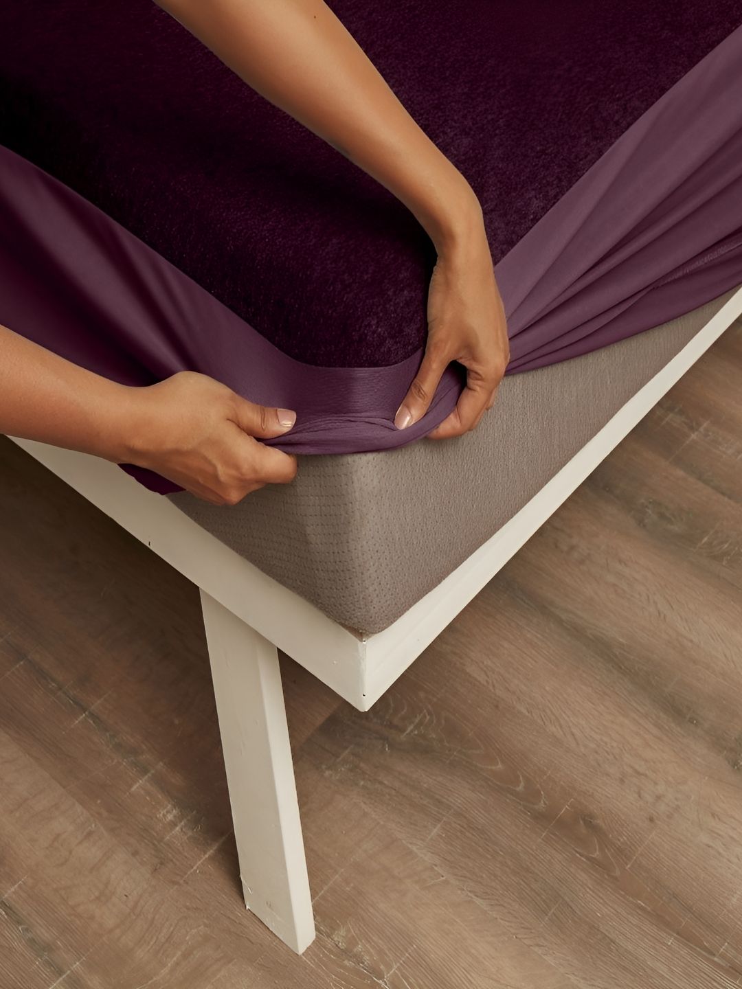 wakefit wakefit Maroon Terry Breathable Mattress Protector