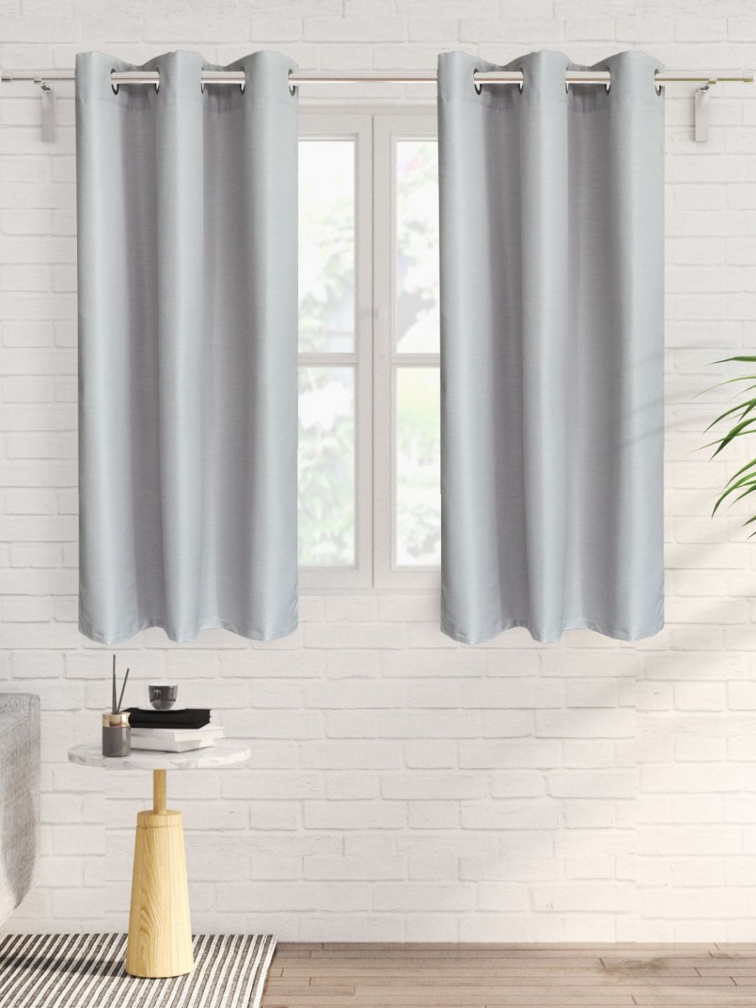 Home Centre Home Centre Aldeco Off White 2 Pieces Black Out Window Curtains