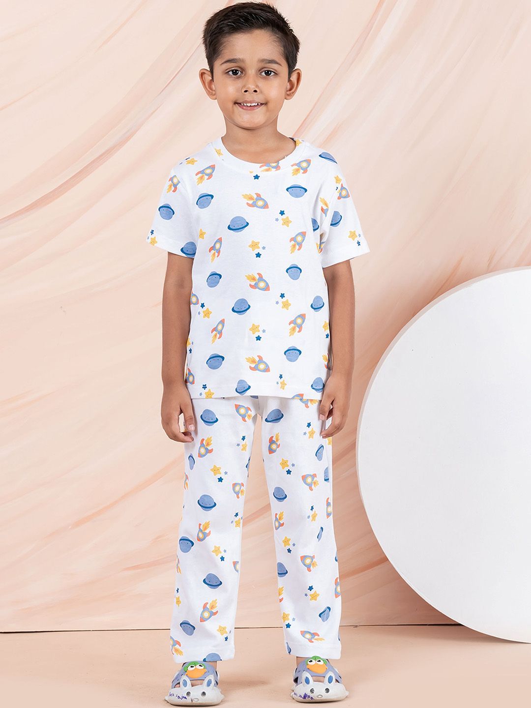 Taatoom Boys Conversational Printed Pure Cotton Night suit