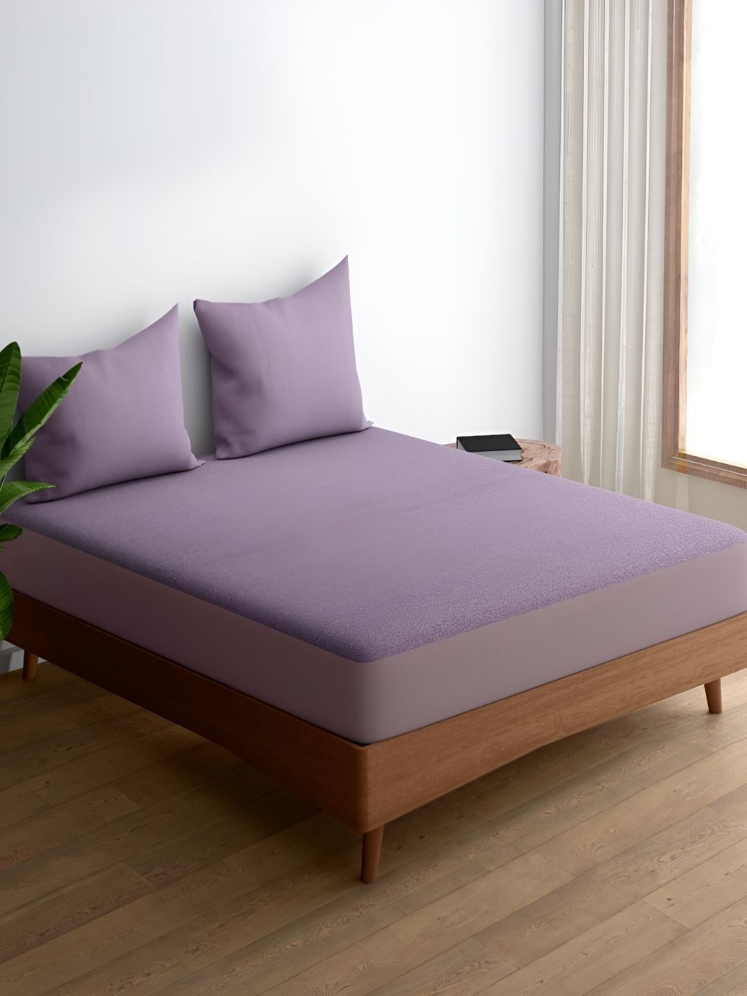 wakefit wakefit Lavender Breathable Bamboo Single Fitted Hypoallergenic Mattress Protector
