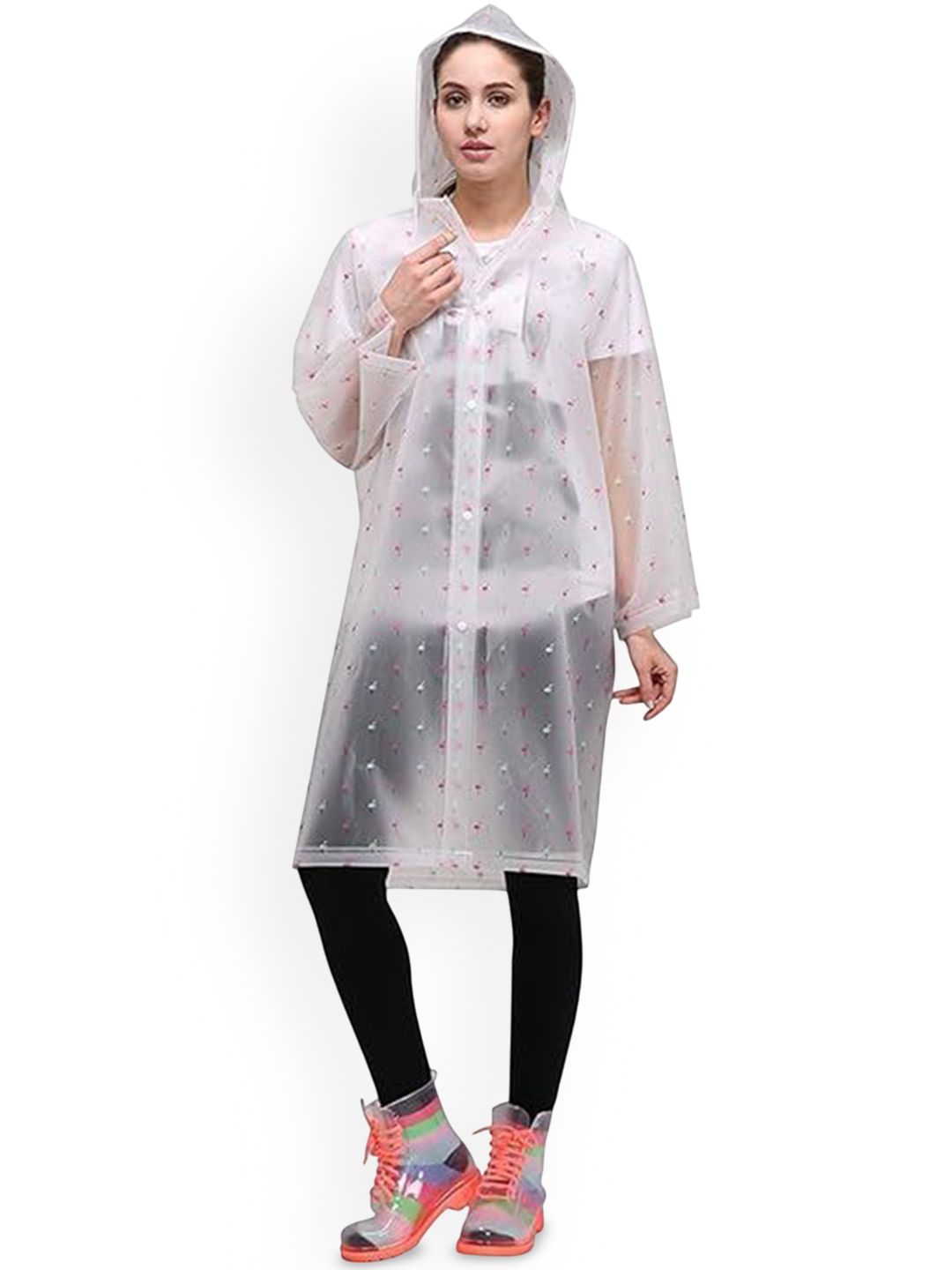 Alexvyan Printed Hooded Rain Jacket