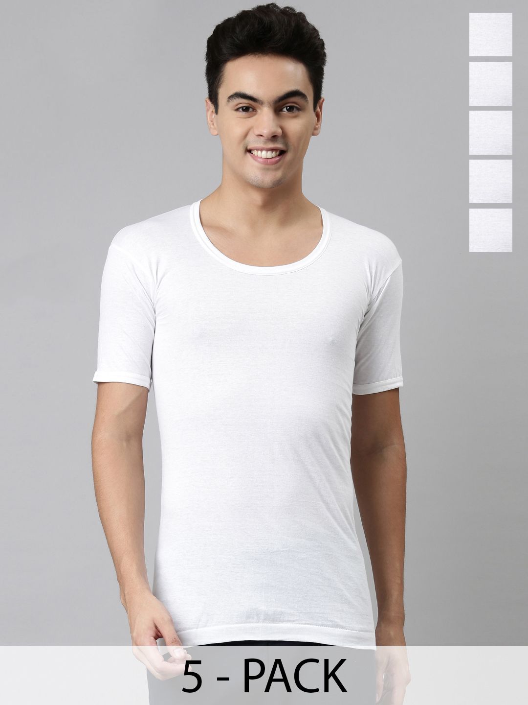 Dixcy Scott Josh Men Pack Of 5 Breathable Cotton Short Sleeves Vest