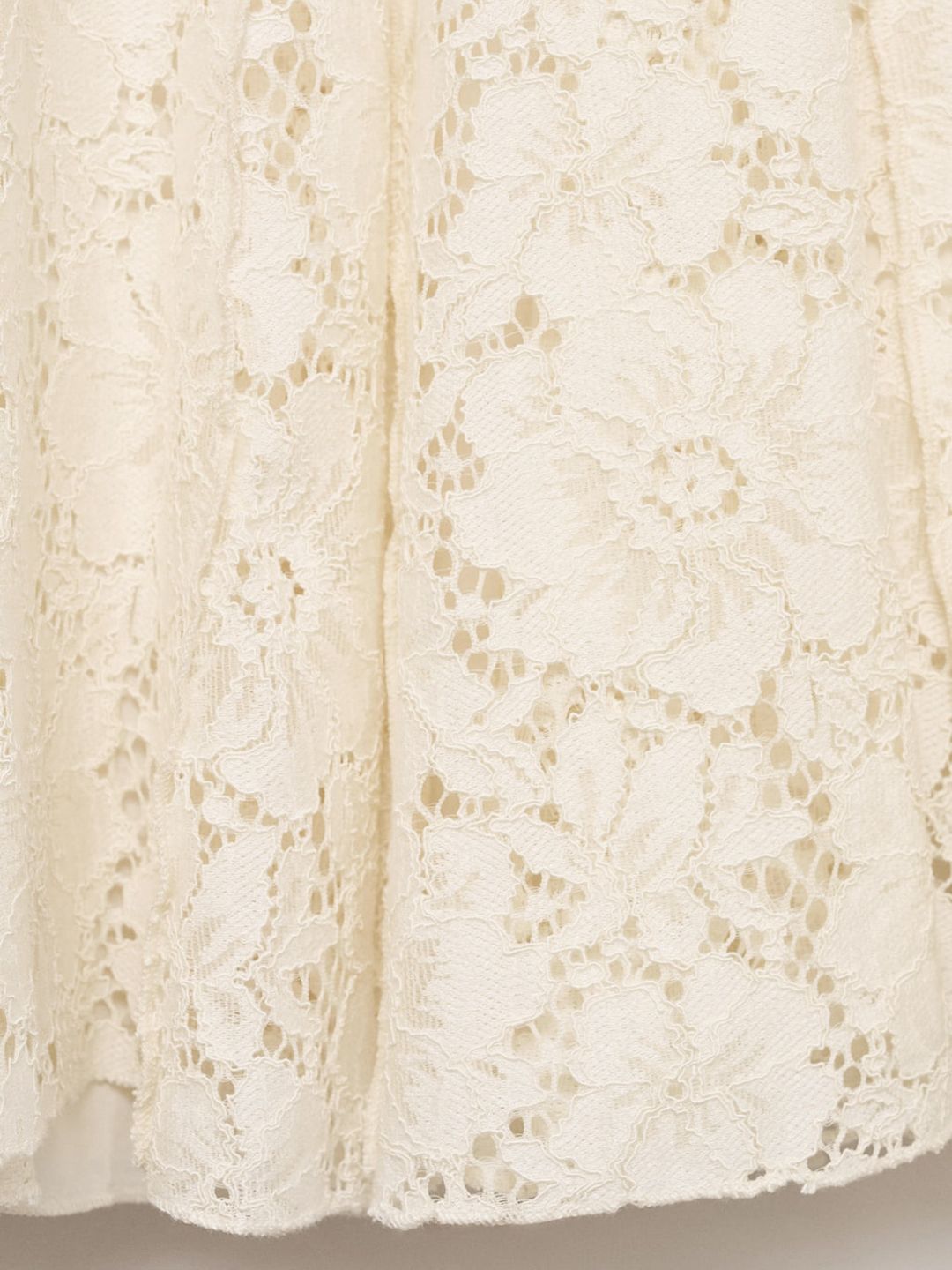 Mid-Rise Lace Inserts A-Line Panelled Maxi Skirt