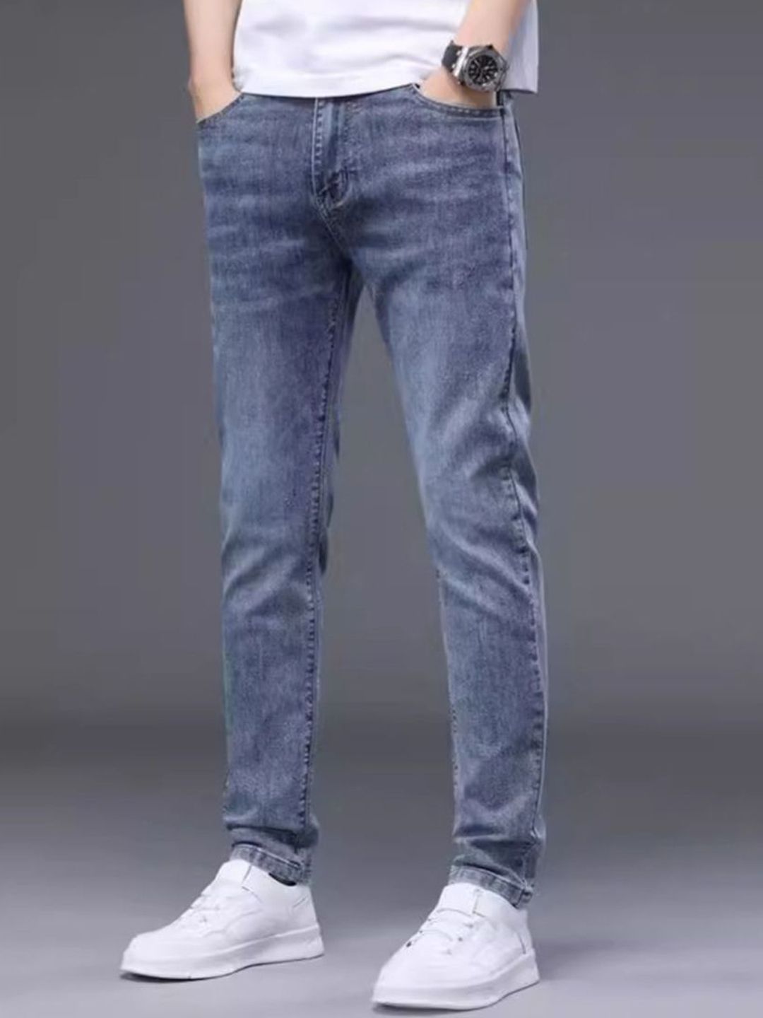 HERE&NOW Men Regular Fit Mid-Rise Light Fade Cotton Jeans