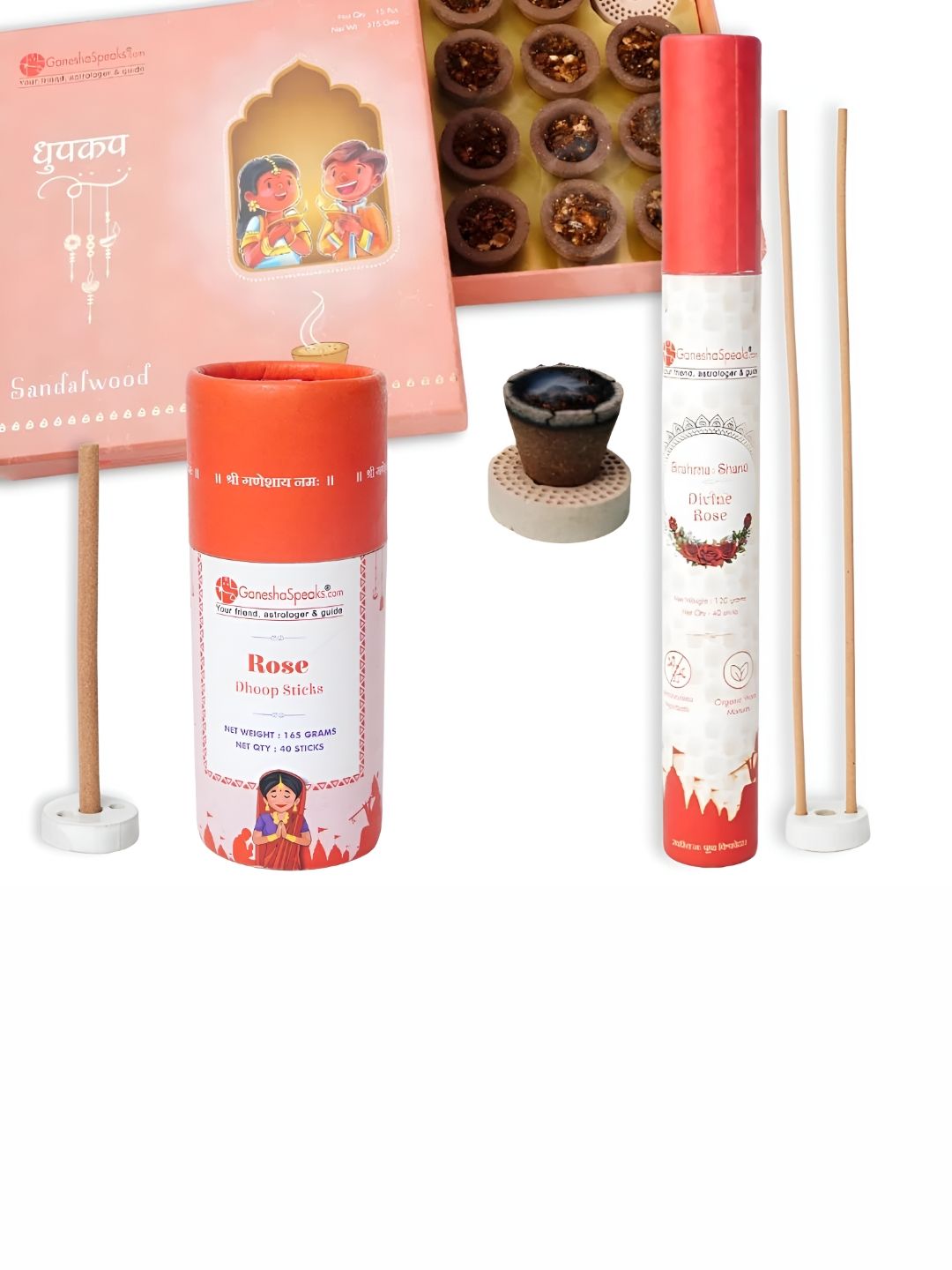 GaneshaSpeaks Wood 3 Piece Chemical-Free Ganesh Chaturthi Incense Sticks