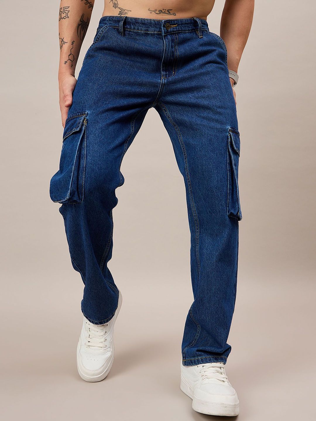 THE BEETEL HOUSE Men Loose Relaxed Fit Mid-Rise Jeans