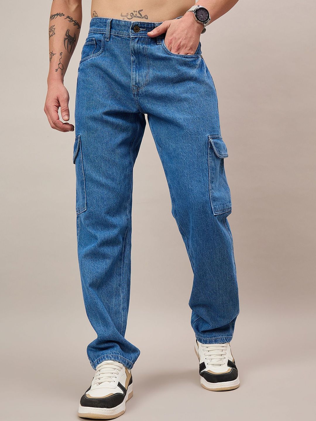 THE BEETEL HOUSE Men Loose Relaxed Fit Mid-Rise Jeans